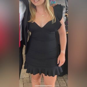 Black Mini Dress with ruffles
